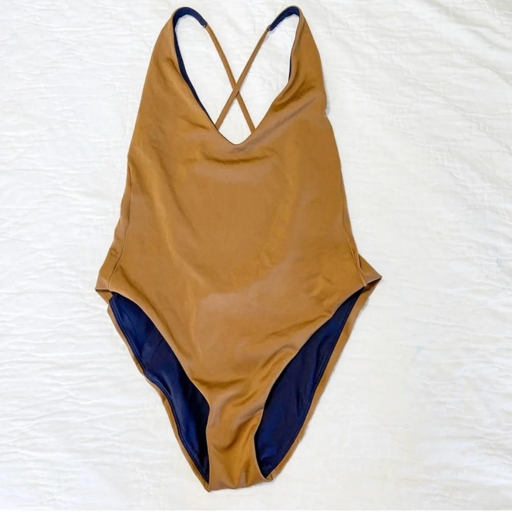 Women’s One-Piece Swimsuit - Tan